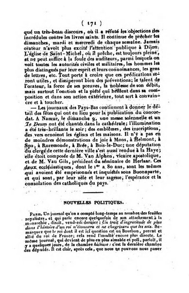 L'ami de la religion et du roi journal ecclesiastique, politique et litteraire