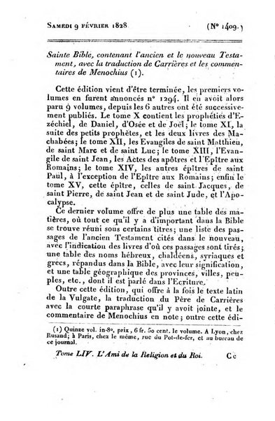 L'ami de la religion et du roi journal ecclesiastique, politique et litteraire