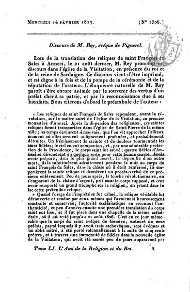 L'ami de la religion et du roi journal ecclesiastique, politique et litteraire