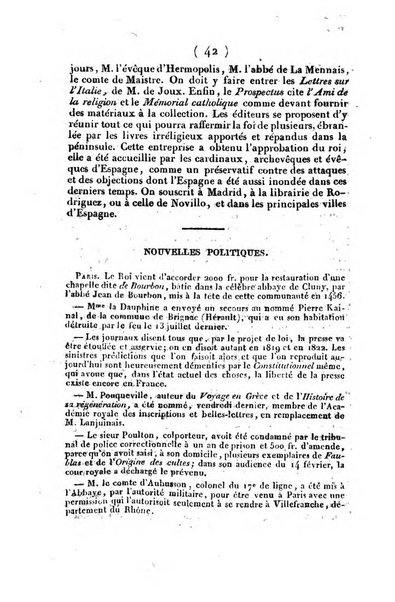 L'ami de la religion et du roi journal ecclesiastique, politique et litteraire