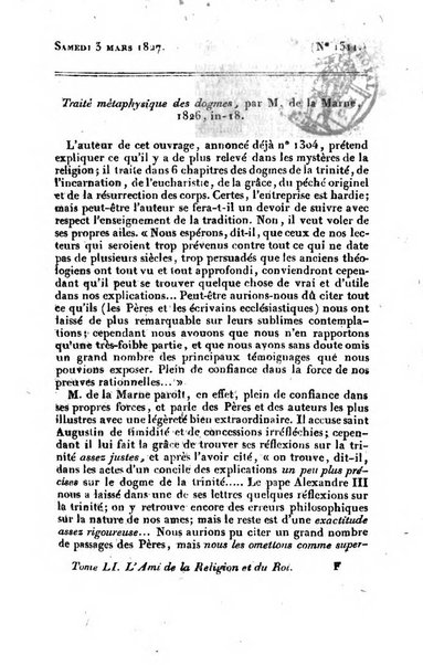 L'ami de la religion et du roi journal ecclesiastique, politique et litteraire