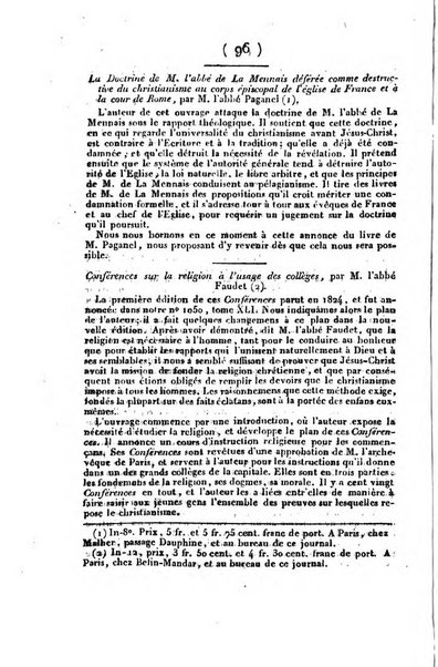 L'ami de la religion et du roi journal ecclesiastique, politique et litteraire