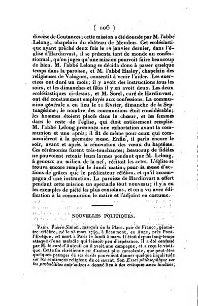 L'ami de la religion et du roi journal ecclesiastique, politique et litteraire