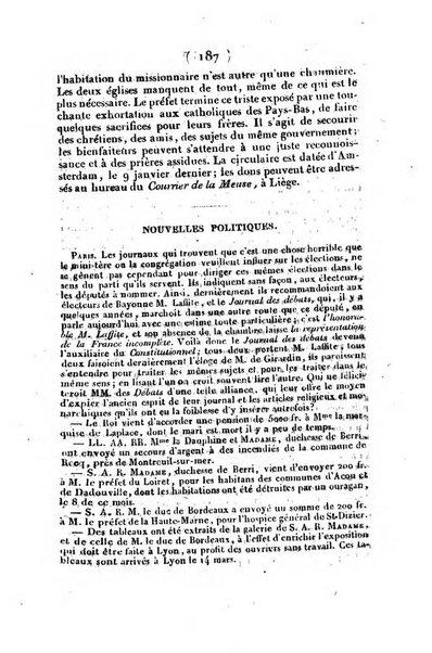 L'ami de la religion et du roi journal ecclesiastique, politique et litteraire