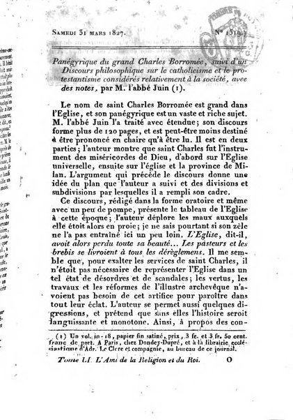 L'ami de la religion et du roi journal ecclesiastique, politique et litteraire