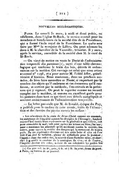 L'ami de la religion et du roi journal ecclesiastique, politique et litteraire