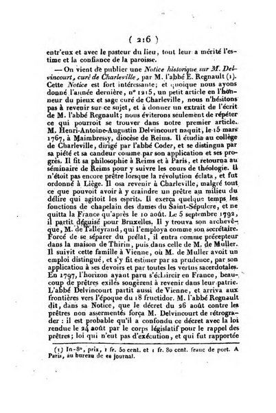 L'ami de la religion et du roi journal ecclesiastique, politique et litteraire