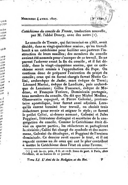 L'ami de la religion et du roi journal ecclesiastique, politique et litteraire