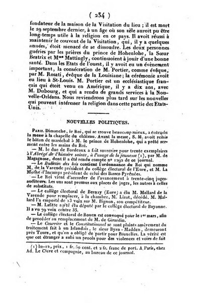 L'ami de la religion et du roi journal ecclesiastique, politique et litteraire