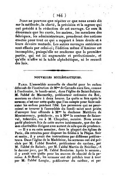 L'ami de la religion et du roi journal ecclesiastique, politique et litteraire