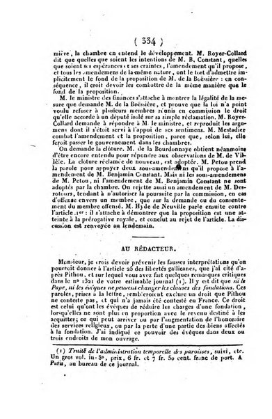 L'ami de la religion et du roi journal ecclesiastique, politique et litteraire