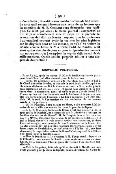 L'ami de la religion et du roi journal ecclesiastique, politique et litteraire