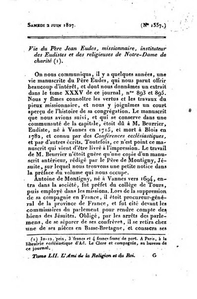 L'ami de la religion et du roi journal ecclesiastique, politique et litteraire