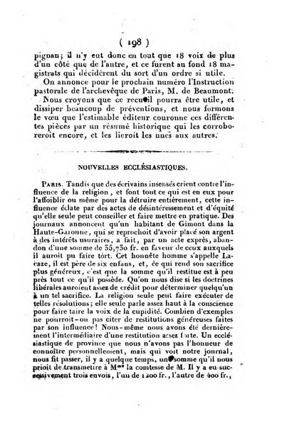 L'ami de la religion et du roi journal ecclesiastique, politique et litteraire