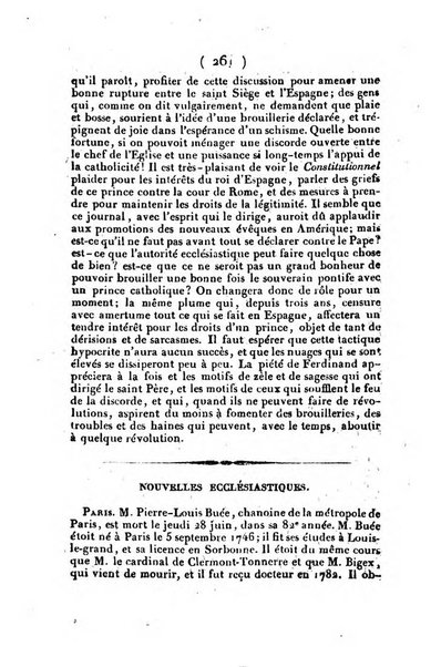 L'ami de la religion et du roi journal ecclesiastique, politique et litteraire