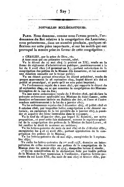 L'ami de la religion et du roi journal ecclesiastique, politique et litteraire