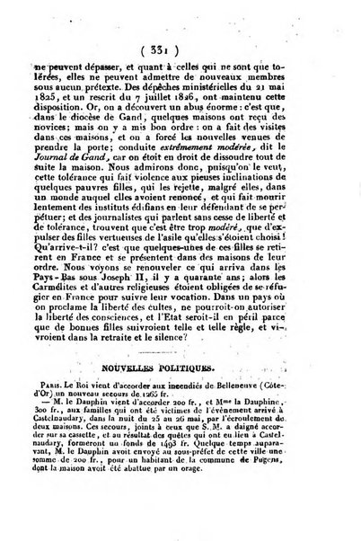 L'ami de la religion et du roi journal ecclesiastique, politique et litteraire