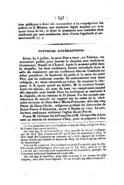 L'ami de la religion et du roi journal ecclesiastique, politique et litteraire