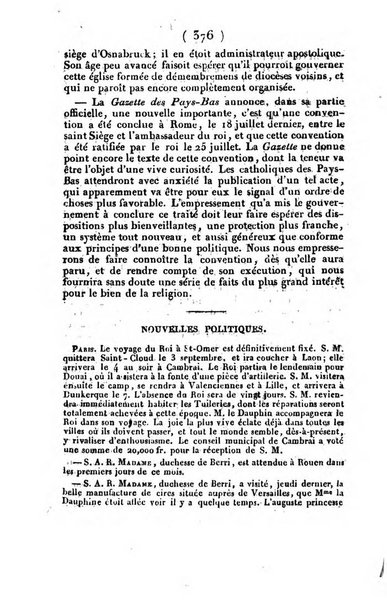 L'ami de la religion et du roi journal ecclesiastique, politique et litteraire