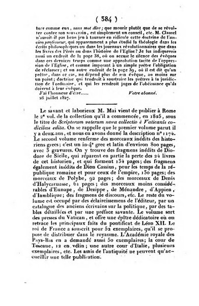 L'ami de la religion et du roi journal ecclesiastique, politique et litteraire