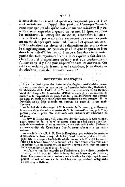 L'ami de la religion et du roi journal ecclesiastique, politique et litteraire