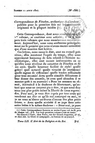 L'ami de la religion et du roi journal ecclesiastique, politique et litteraire