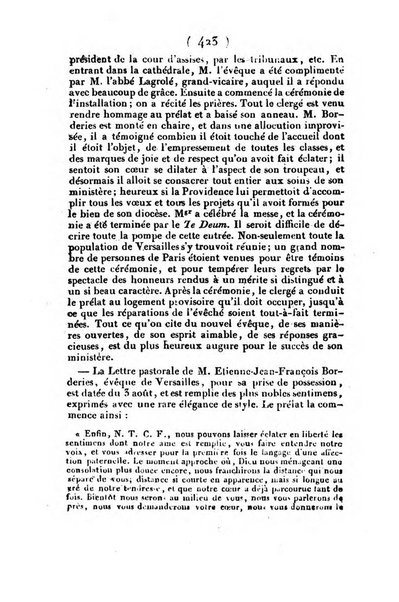 L'ami de la religion et du roi journal ecclesiastique, politique et litteraire