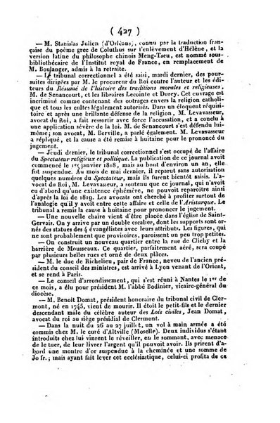 L'ami de la religion et du roi journal ecclesiastique, politique et litteraire