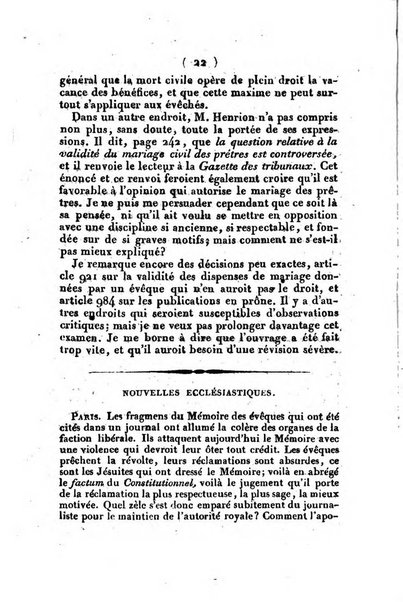 L'ami de la religion et du roi journal ecclesiastique, politique et litteraire