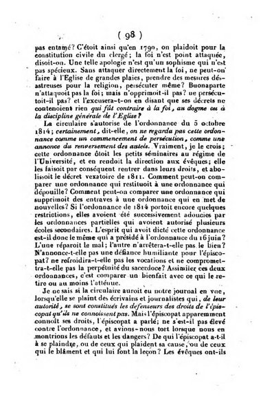 L'ami de la religion et du roi journal ecclesiastique, politique et litteraire