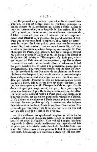 L'ami de la religion et du roi journal ecclesiastique, politique et litteraire