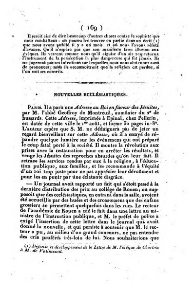 L'ami de la religion et du roi journal ecclesiastique, politique et litteraire