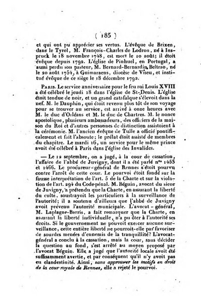 L'ami de la religion et du roi journal ecclesiastique, politique et litteraire