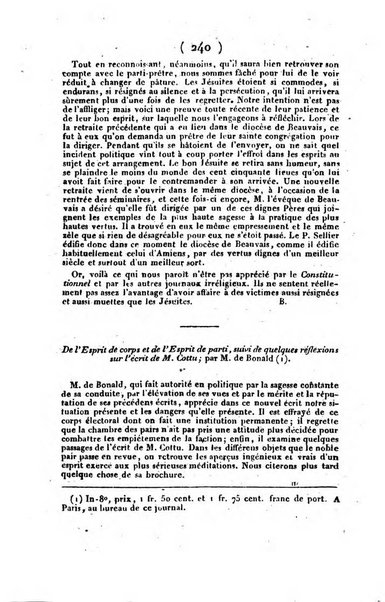 L'ami de la religion et du roi journal ecclesiastique, politique et litteraire