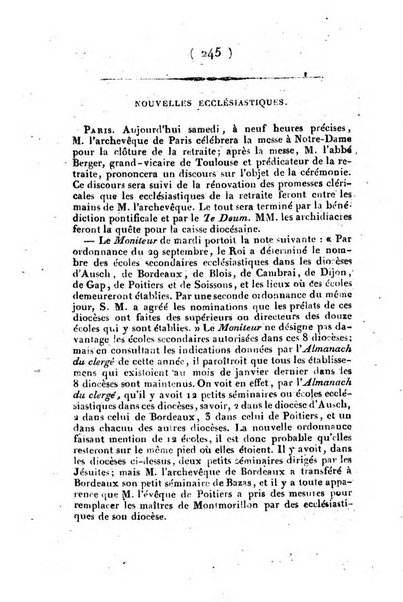 L'ami de la religion et du roi journal ecclesiastique, politique et litteraire