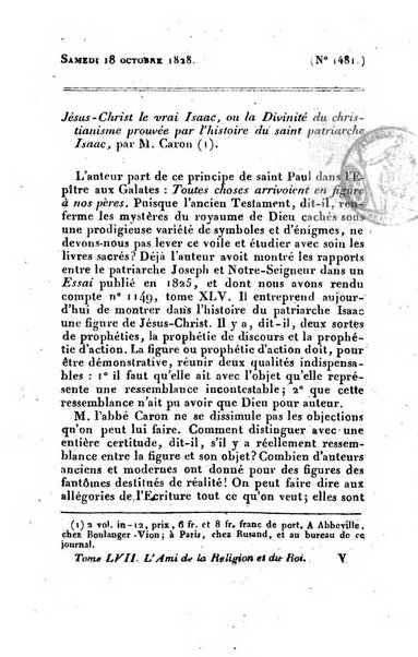 L'ami de la religion et du roi journal ecclesiastique, politique et litteraire