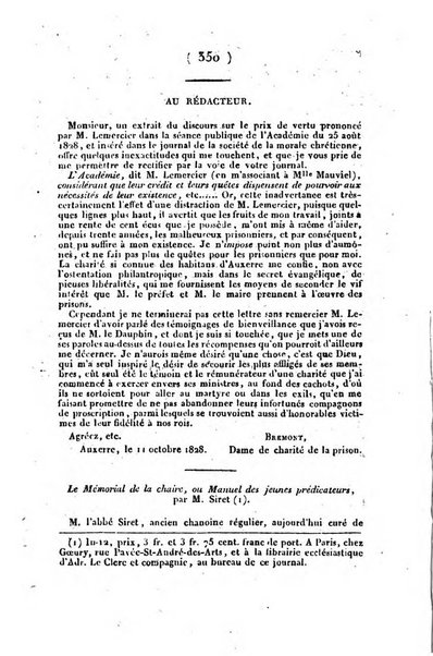 L'ami de la religion et du roi journal ecclesiastique, politique et litteraire