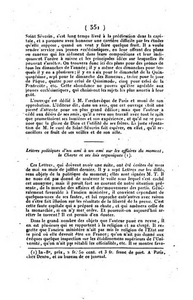 L'ami de la religion et du roi journal ecclesiastique, politique et litteraire