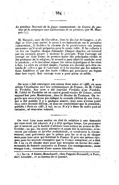 L'ami de la religion et du roi journal ecclesiastique, politique et litteraire