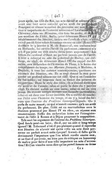 L'ami de la religion et du roi journal ecclesiastique, politique et litteraire