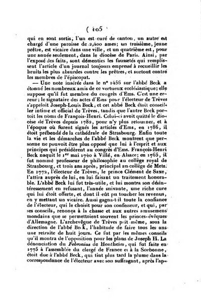 L'ami de la religion et du roi journal ecclesiastique, politique et litteraire