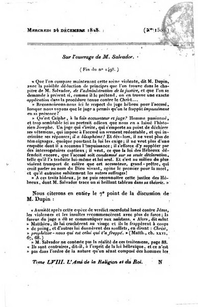 L'ami de la religion et du roi journal ecclesiastique, politique et litteraire