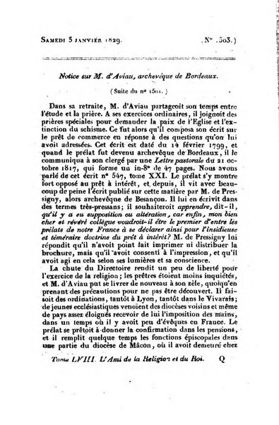 L'ami de la religion et du roi journal ecclesiastique, politique et litteraire