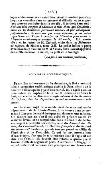 L'ami de la religion et du roi journal ecclesiastique, politique et litteraire