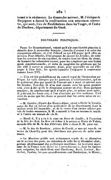 L'ami de la religion et du roi journal ecclesiastique, politique et litteraire