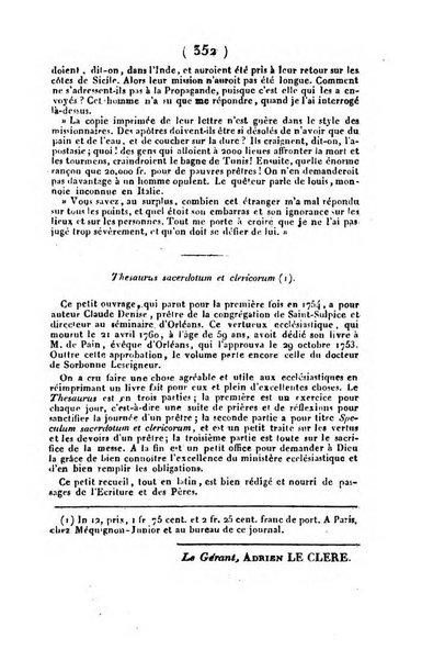 L'ami de la religion et du roi journal ecclesiastique, politique et litteraire