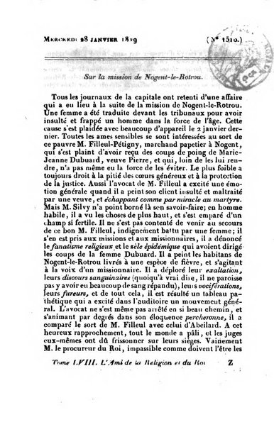 L'ami de la religion et du roi journal ecclesiastique, politique et litteraire