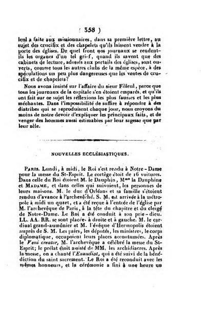 L'ami de la religion et du roi journal ecclesiastique, politique et litteraire