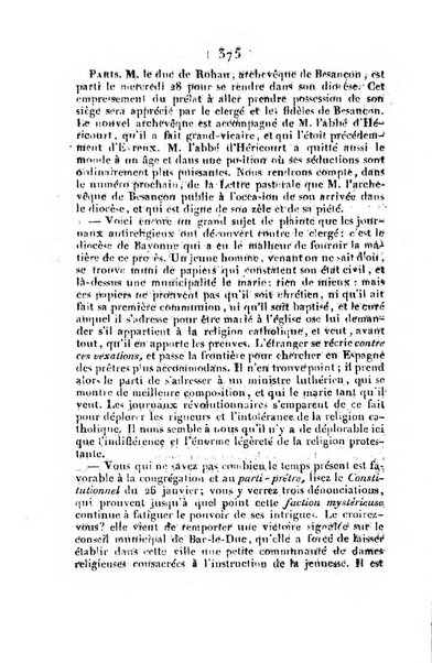 L'ami de la religion et du roi journal ecclesiastique, politique et litteraire