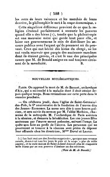 L'ami de la religion et du roi journal ecclesiastique, politique et litteraire